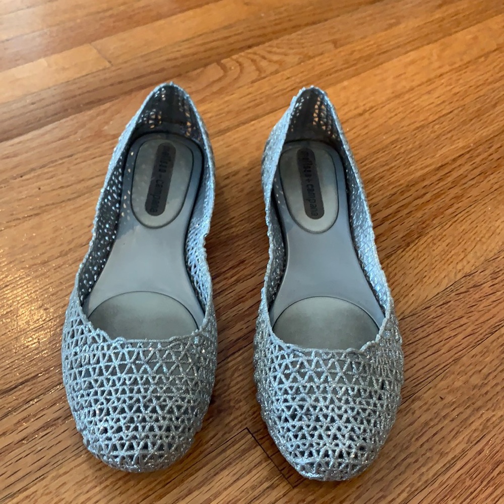 Melissa & Campana Zig Zag Glitter jelly ballet flats size 6.